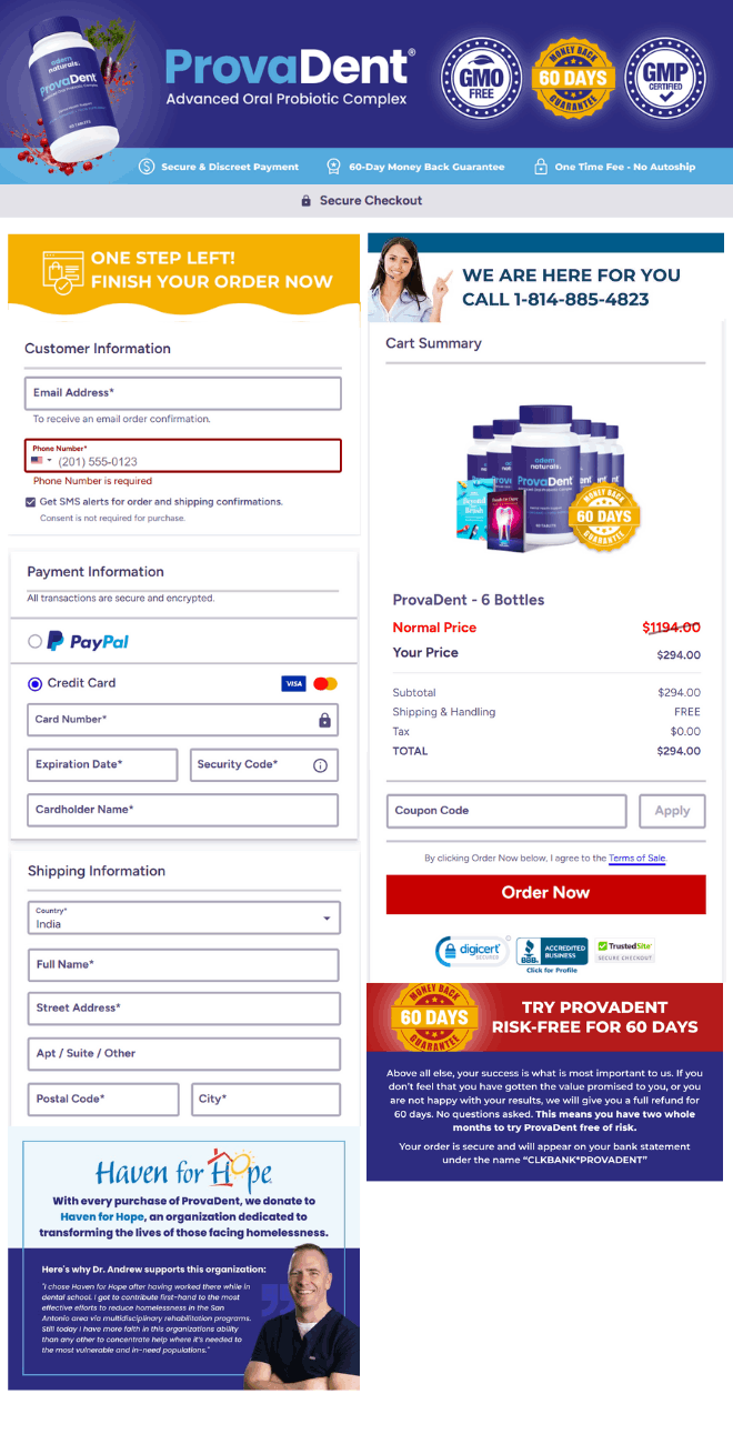 Provadent oral health supplements